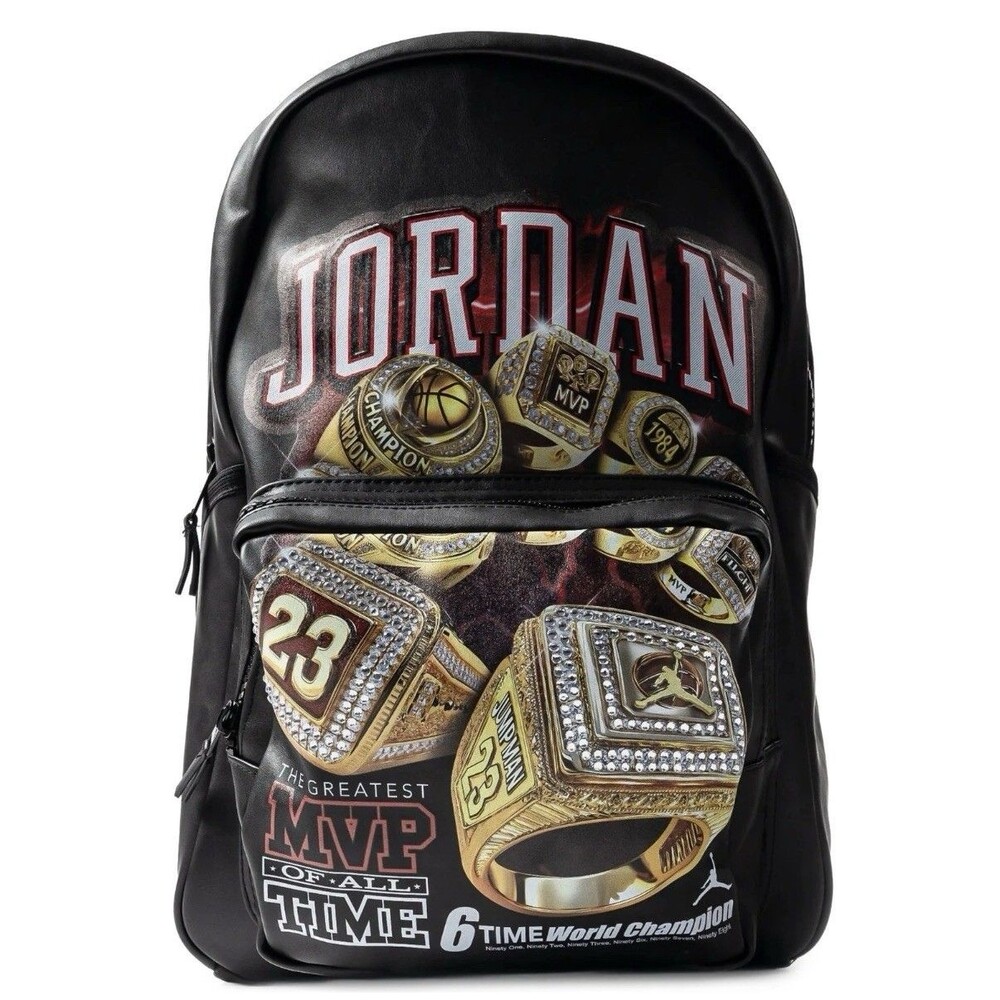 Jordan Borough Graphic 6 Rings Backpack🔥New Black School Bookbag MA9174-023